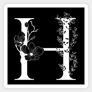 Letter H Monogram - Floral Initial Sticker